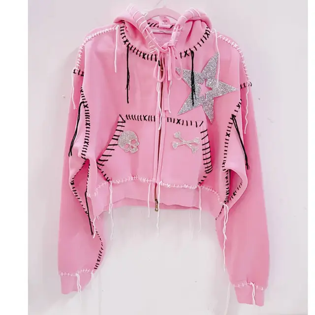 Contrast Stitching Hooded Top 1