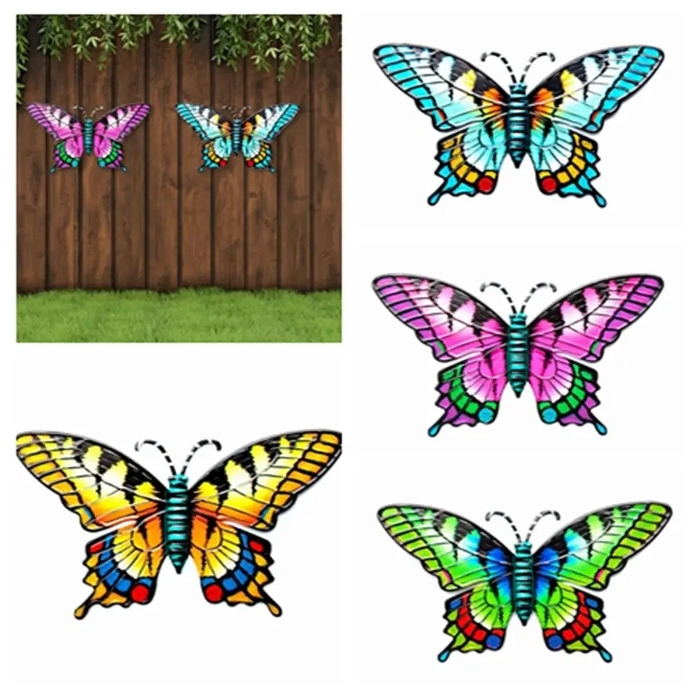 

Wall Hanging Wind Chimes Wrought Iron Metal Art Butterfly Ornament Butterfly Vivid Design Simulation Insect Outdoor