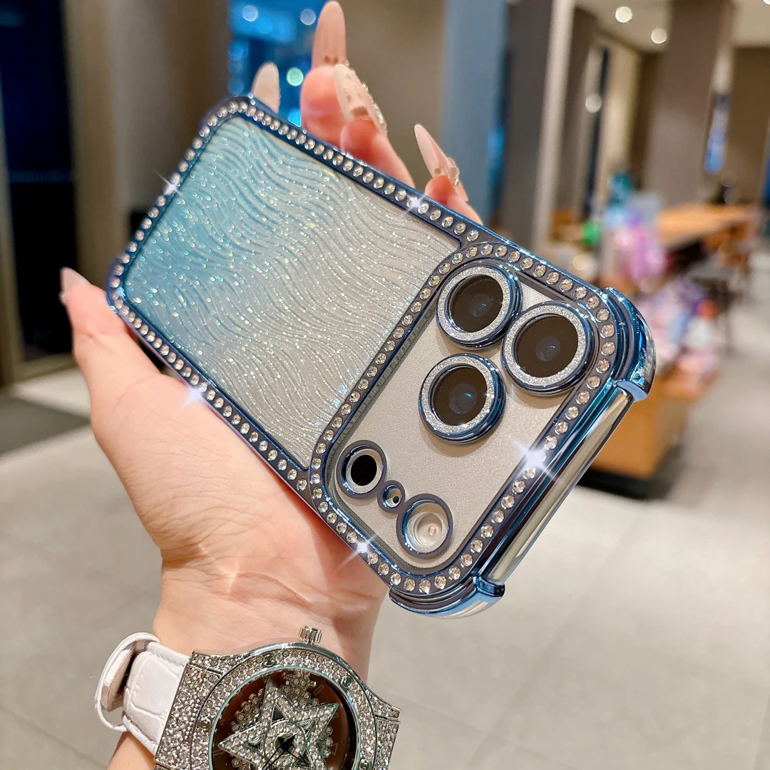 Luxury Gradient Glitter Shockproof Phone Case with Four-Corner Anti-Fall Protection and Camera Lens Guard