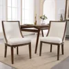 Modern Farmhouse Dining Chairs Set of 6 Upholstered Dining Room Chairs with Curved High Back for Kitchen Restaurant Cafe Home 4