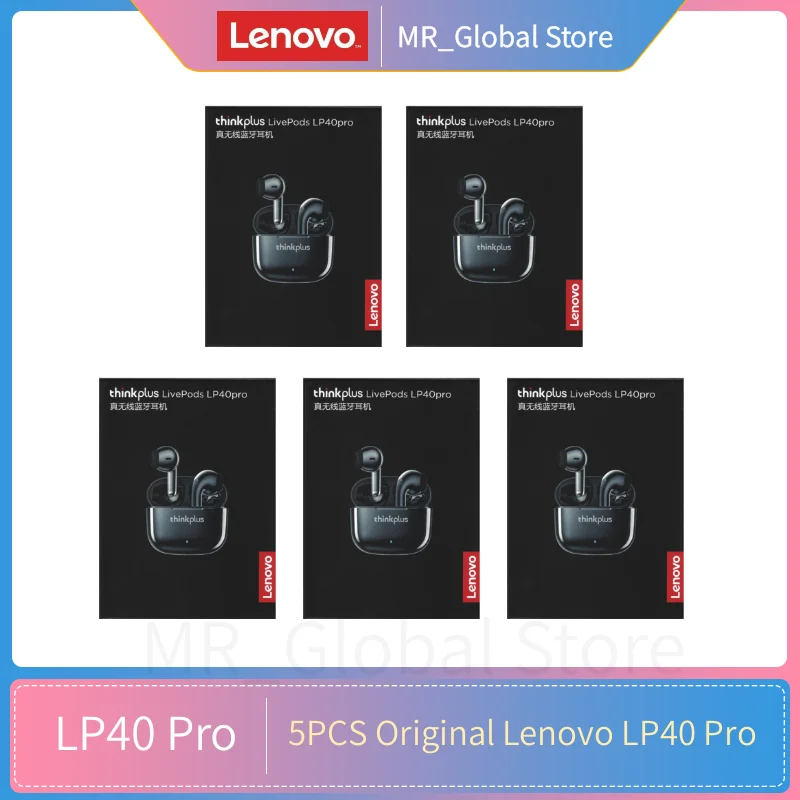 5 шт. оригинальные наушники Lenovo LP40 Pro оптом lp40pro TWS беспроводные Bluetooth 5,1 наушники спортивные шумоподавление с микрофоном