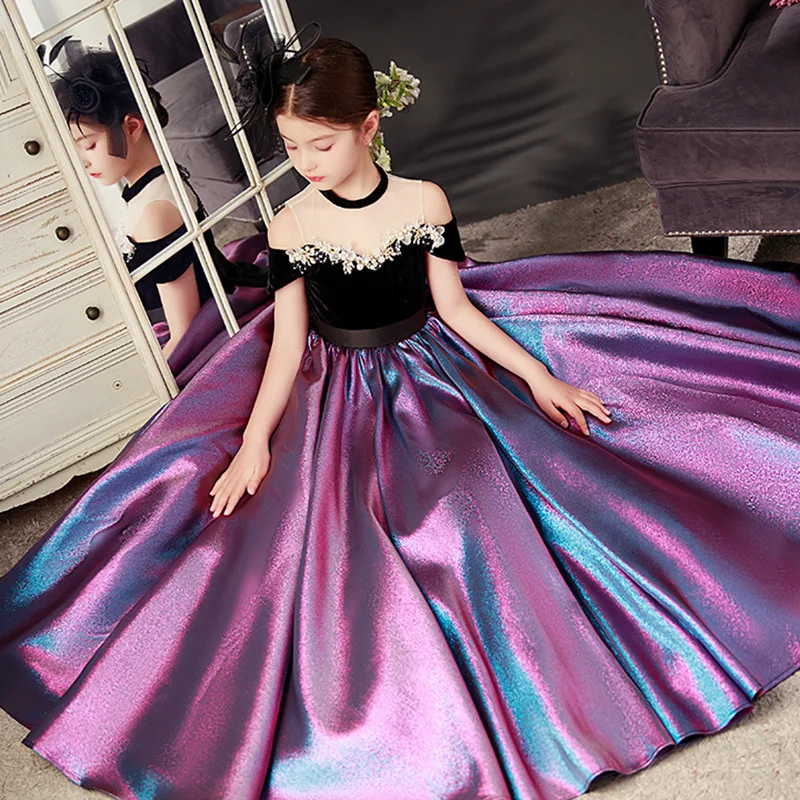 sachin and babi light blue dress Toddler Girls Very Elegant Gown Flower Girls Bridesmaid Dress for Wedding  Teen Girl Lace Cold Shoulder Long Party Dresses Formal