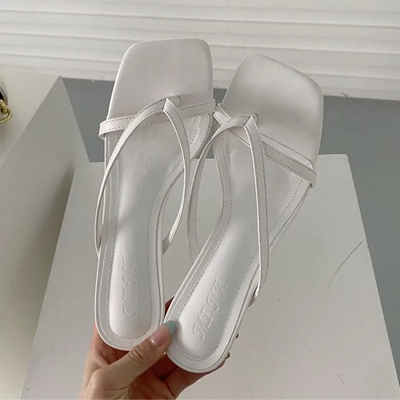 Sexy High Heels Slippers Women's Elegant Shoes Fashion Heeled Sandals for Woman Clip Toe Luxury Slippers Party Female Slides - 5