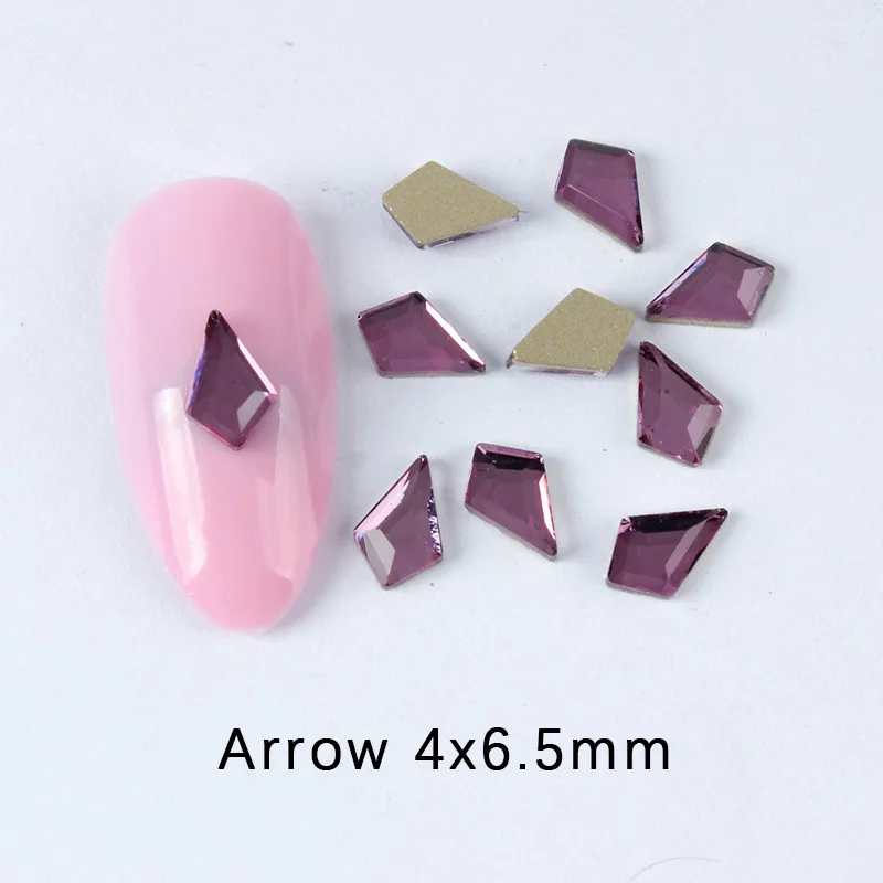 100/500 stücke Boutique Traube lila flachen Boden Nail Art Strass Glas Kristall 3D Nagel dekoration mehrere Formen Großhandel – Detail 7