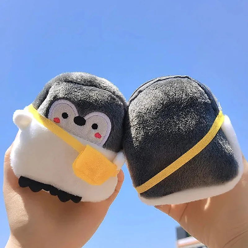 New Kawaii Anime Plush Penguin Coin Purses Men Women Korean Fashion Mini Cute Zipper Coin Wallet Boy Girl Bag