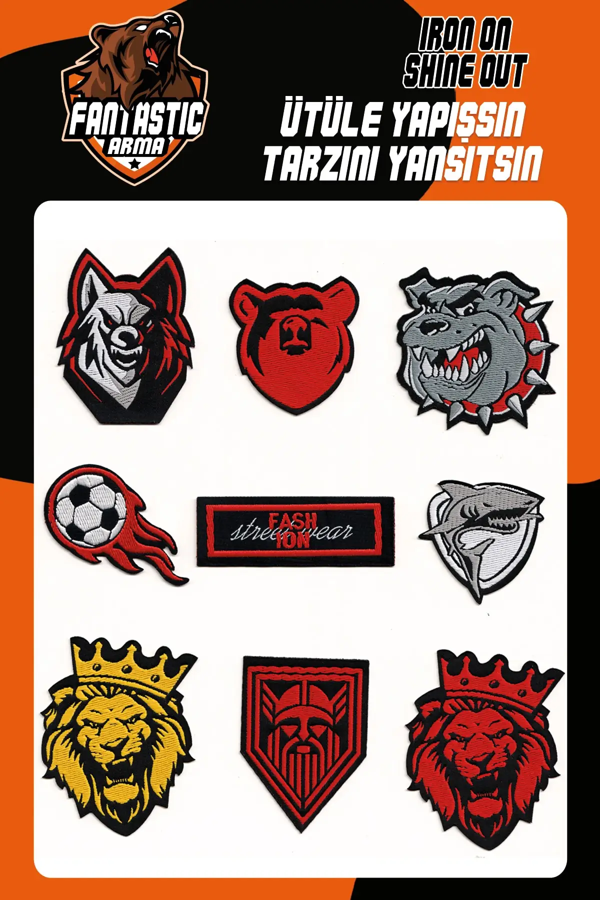 

Iron Sticking Waving Set Patch Patch Patch Patch Patch Lion, Wolf, Soccer Ball Model Embroidery Kits Hobby Supplies