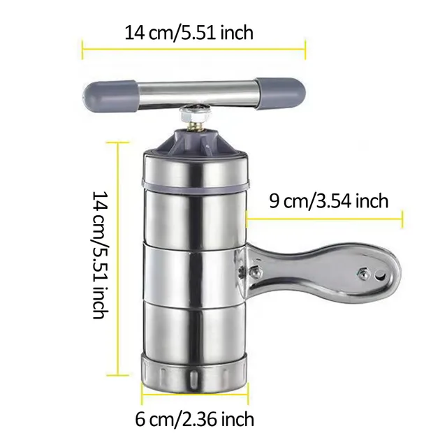 Rozsdamentes Acél Tésztakészítő 5 Formájú Kézi Tésztagép Tészta Préselt Gép Konyhai Szerszámok - Image 6