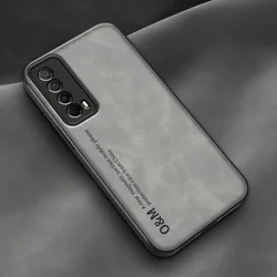 Luxury Magnetic Leather Phone Case - Premium Silicone Protection Cover for P Smart 2021 (Light Gray -2)