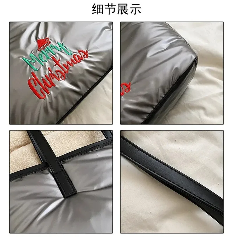 Big Christmas Gift Tote Padded Handbags Designer Quilted Women Shoulder Bags Luxury Nylon Down Cotton Crossbody Bag Winter Purse