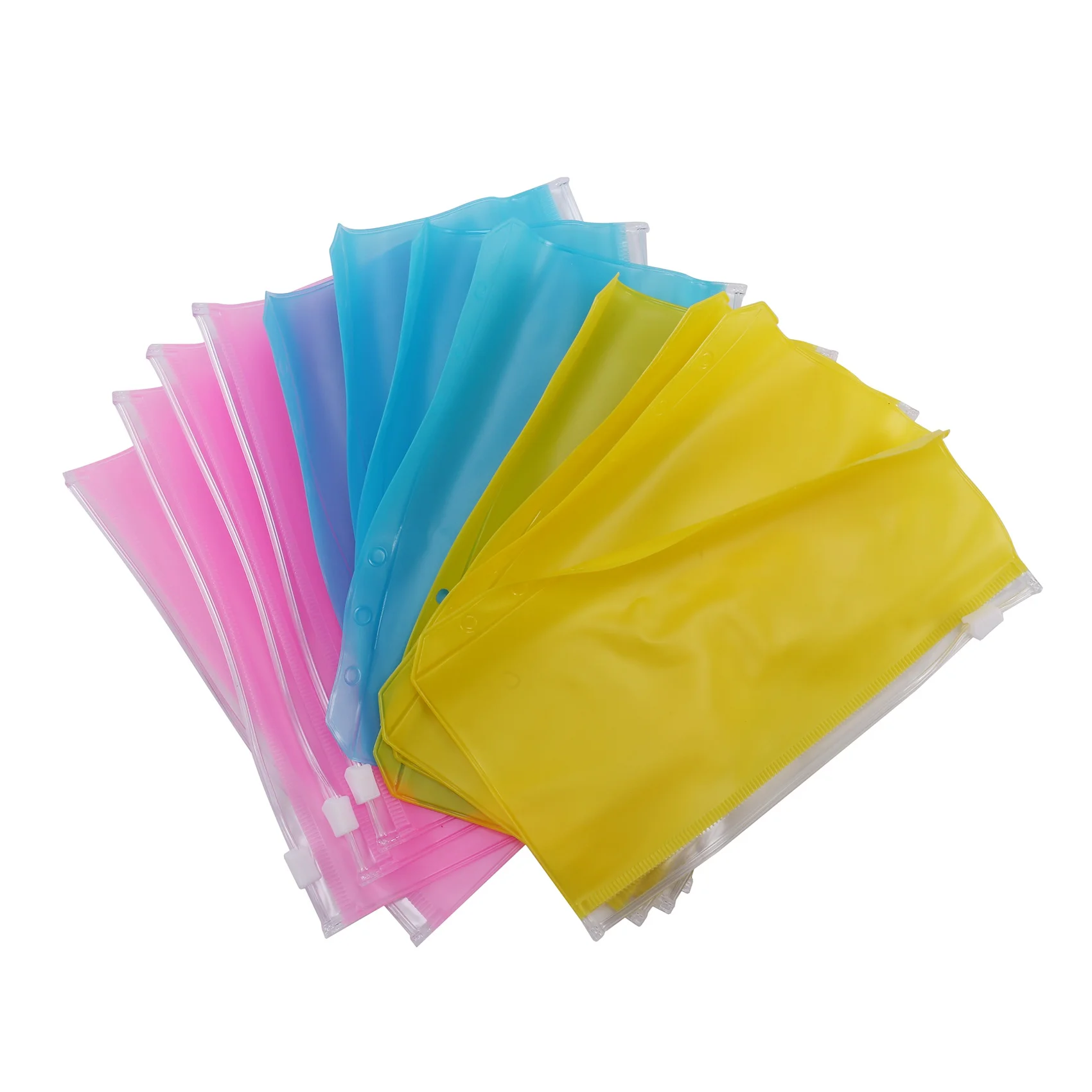12Pcs Binder Pocket A6 Size 6 Holes Zipper Folders for 6-Ring Notebook Waterproof Loose Leaf bags |