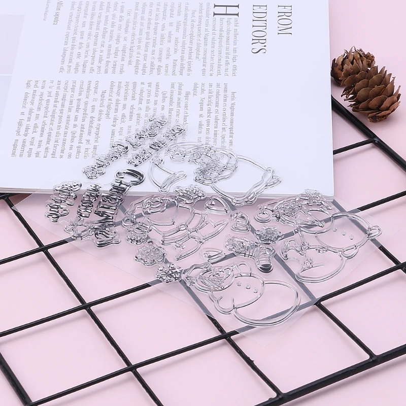 Christmas Stamps Santa-Claus Silicone Stampers Scrapbooking Stencils for DIY Album Scrapbooking Christmas Card Making