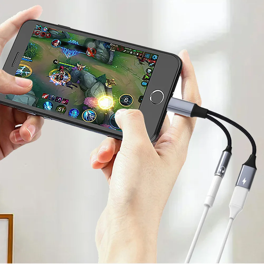 타입 C 2 in 1 스플리터 케이블 USB C 충전 및 3.5mm AUX 오디오 잭 헤드폰 어댑터 와이어 (안드로이드, 아이폰 17, 16, 15, 노트북용)