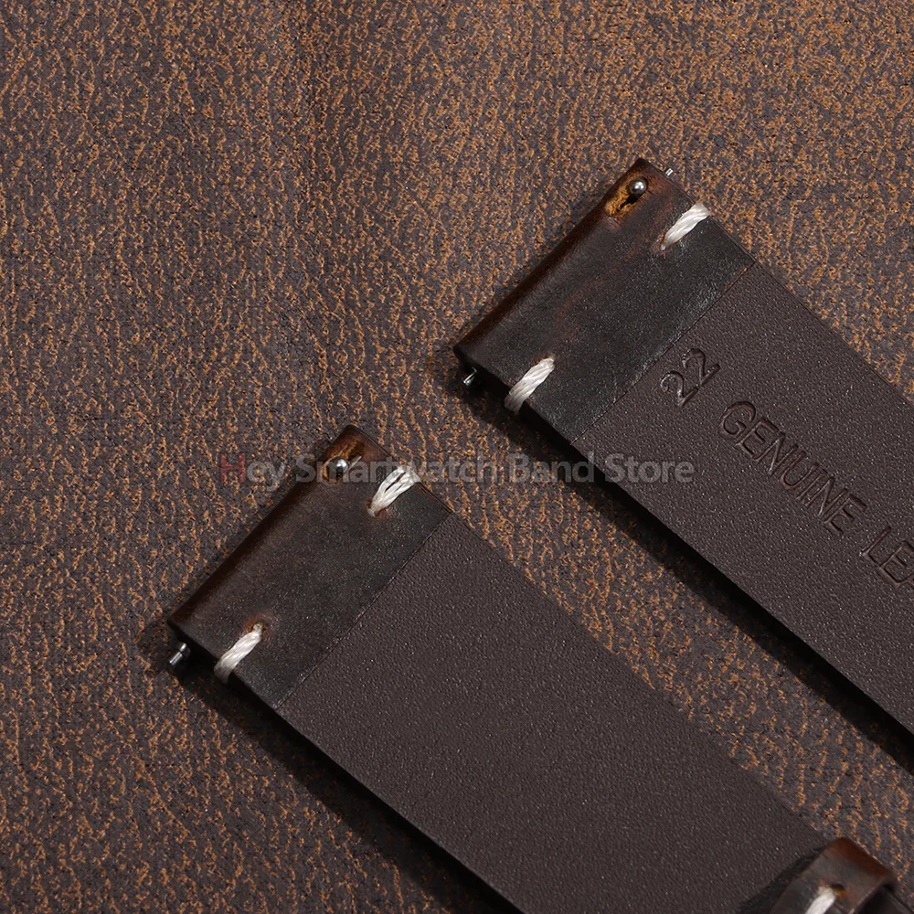 Handmade Retro Oil Wax Leather Watch Strap with Butterfly Buckle – Quick Release, Sporty Design