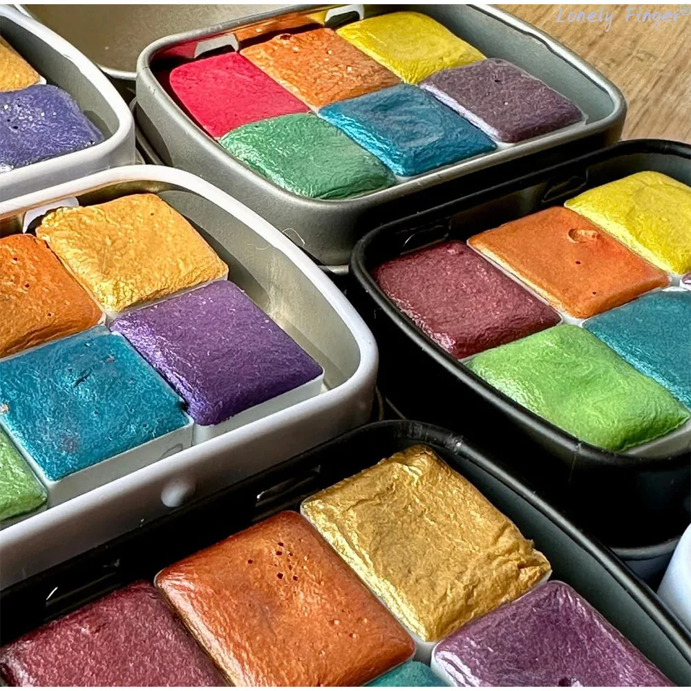 50Pcs 2ml Empty Watercolor Half Pans Round Edges Empty Paint Pan for Oil Artist Watercolor Painting 5