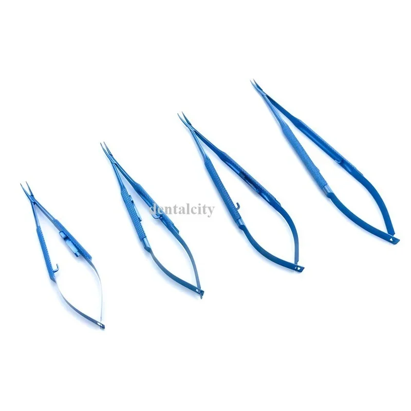 Ophthalmic Tool Castroviejo Needle Holders with lock Straight Curved Tip tweezer Clip forceps Titanium eyelid tools