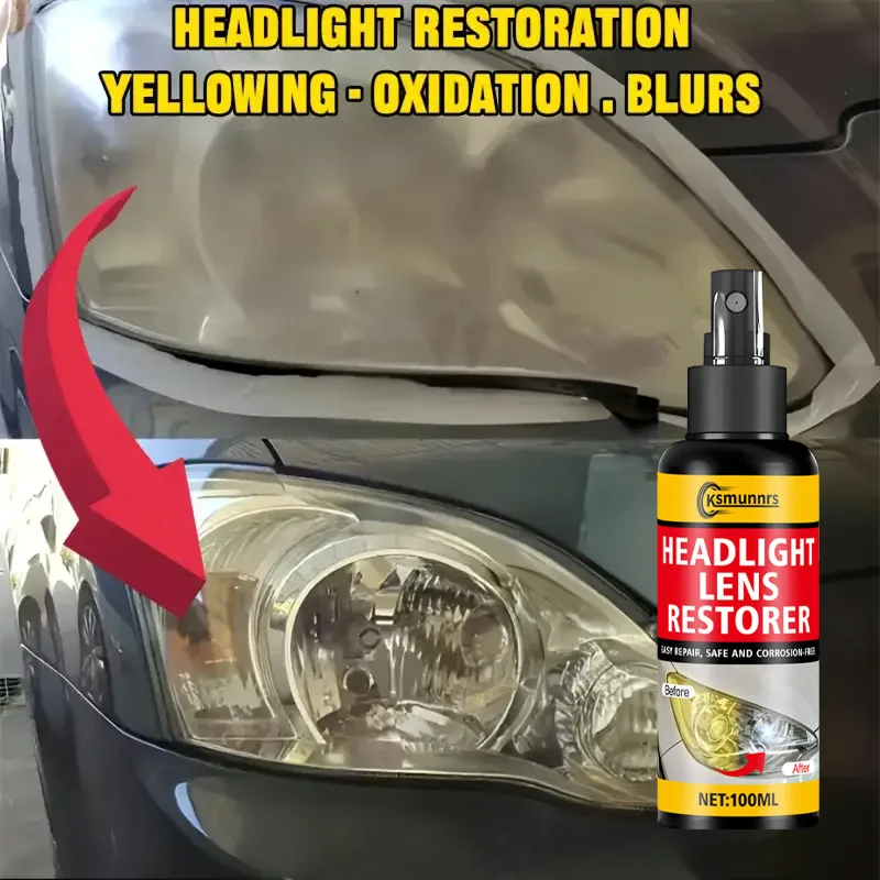 All-in-One Car Kit: Headlight Repair & Multi-Purpose Cleaner for Vehicle Care