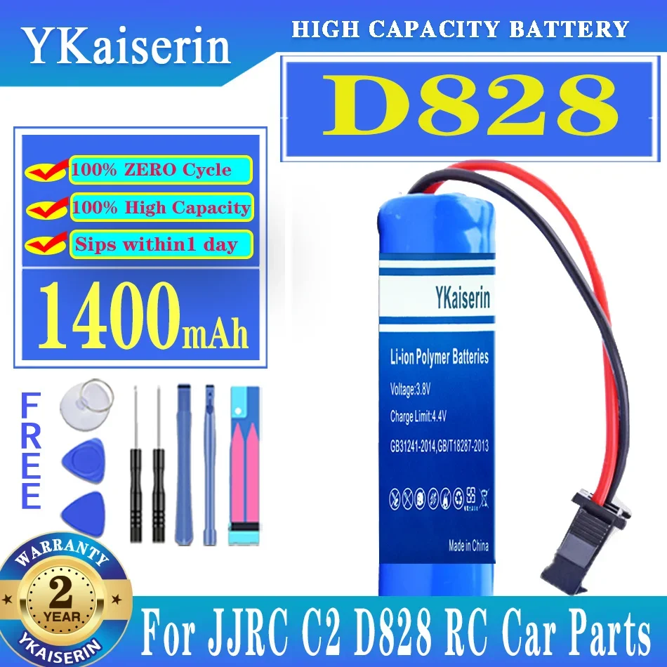 

YKaiserin Battery D 828 1400mAh for JJRC C2 D828 RC Car Parts 14500 SM-2P For RC Stunt Dump Car Battery Toys Batteries