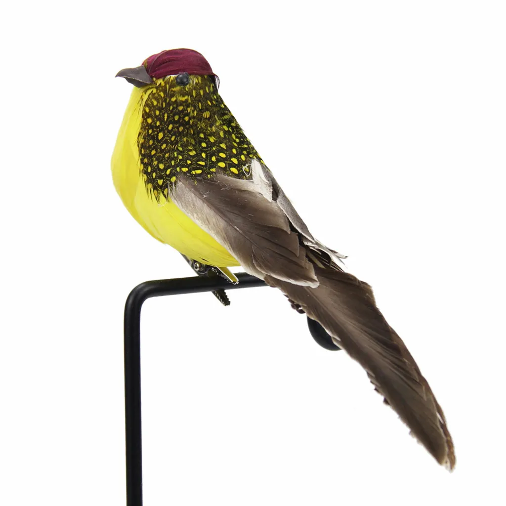 Ornament crafts, miniature figurines-2pcs Handmade Foam Feather Artificial Parrot, Imitation Bird Model Figurine, Foam Birds Parrot, Home Garden Decoration Ornament