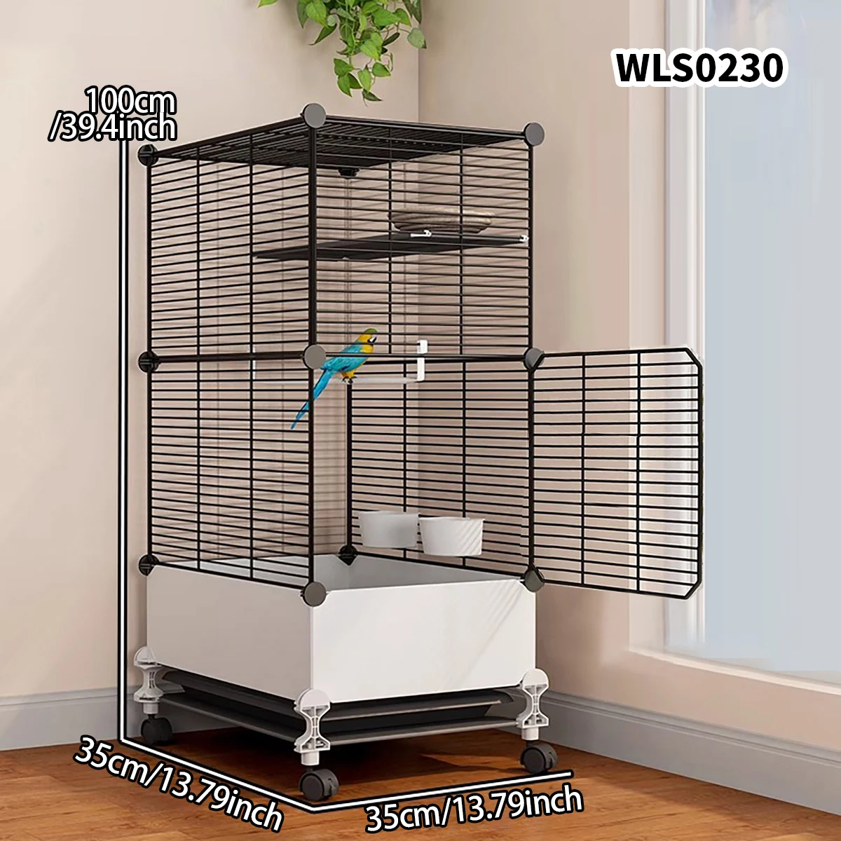 قفص طيور منزلي فاخر مع صينية كبيرة | متجر الجيل ال...