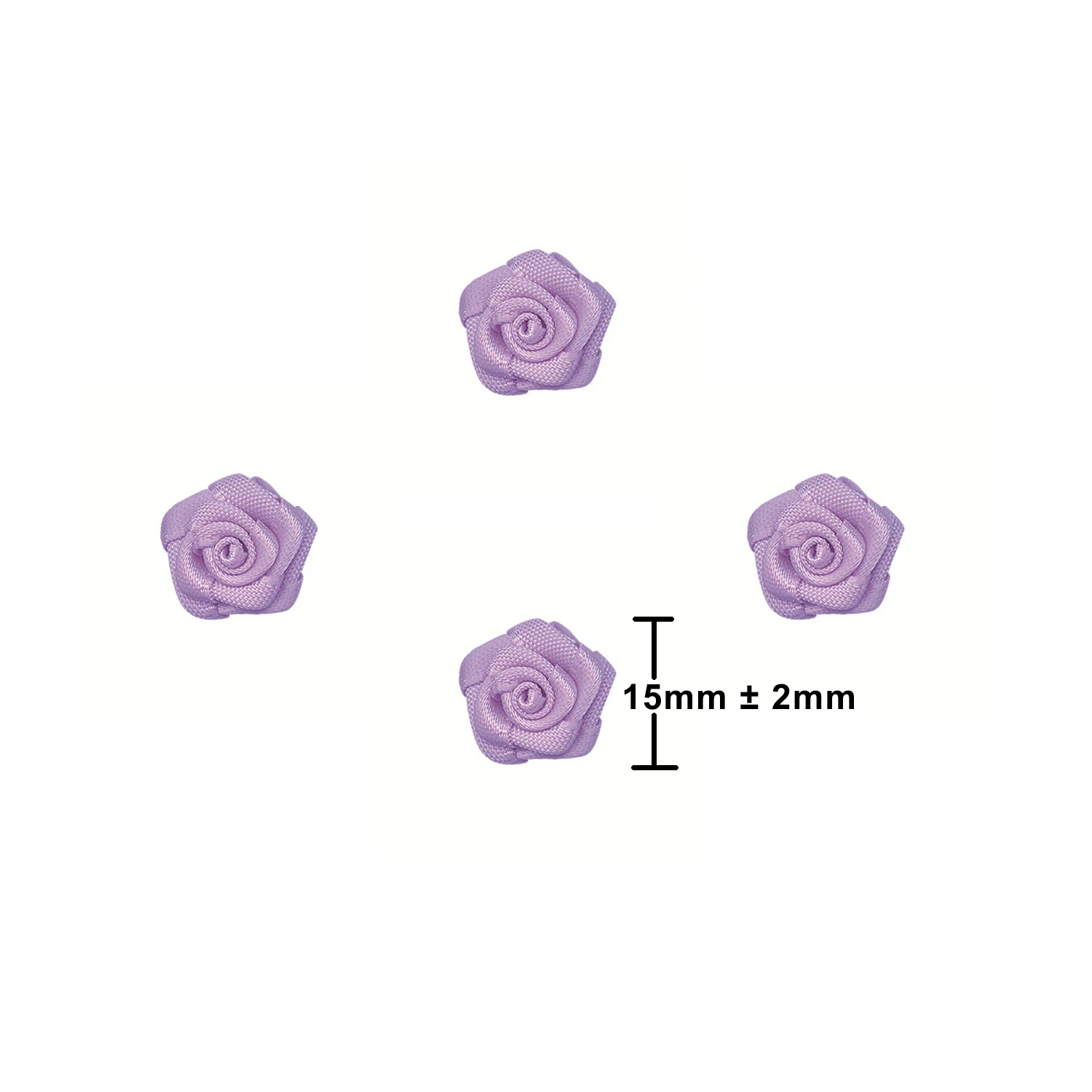 15MM Mini Satin Ribbon Roses Mini Fabric Flowers Crafts Small Rosettes Flower DIY Sewing Crafts Appliques Gift Decoration