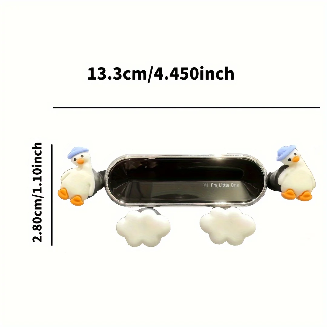 Adjustable Cartoon Car Phone Holder-Gravity-Activated, Air Vent Mount with Bonus Hook for Easy Navigation & Multi-Function Use