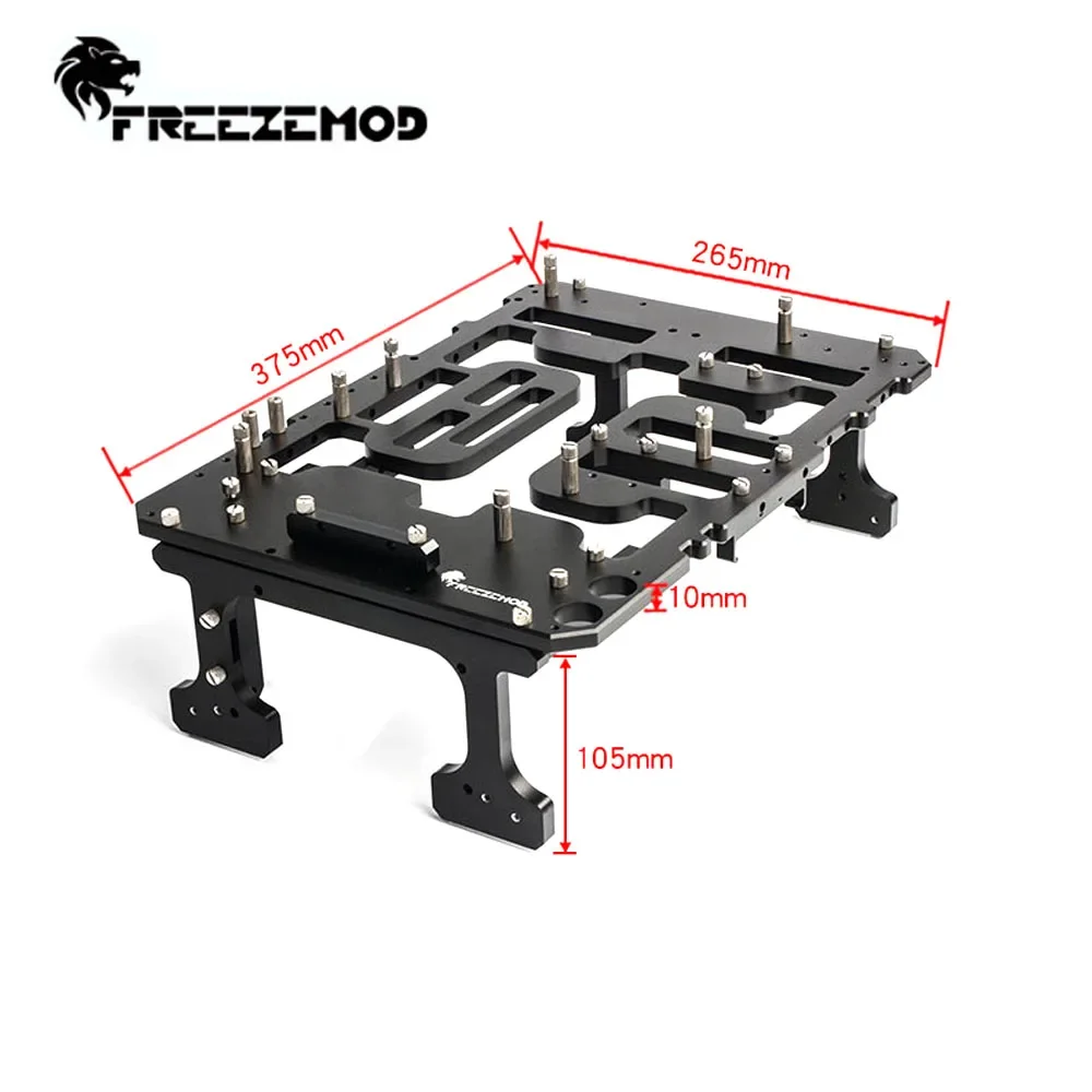 FREEZEMOD Water Cooling PC Gamer Cabinet Case Open Type Full CNC Aluminum Desktops Horizontal/Vertical ATX Body Frame KFJX-V1