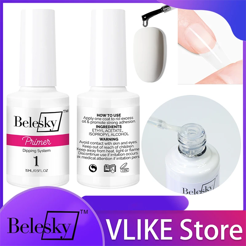 BeleskyDippingNailsPowderSystemLiquidBaseTopActivatorBrush