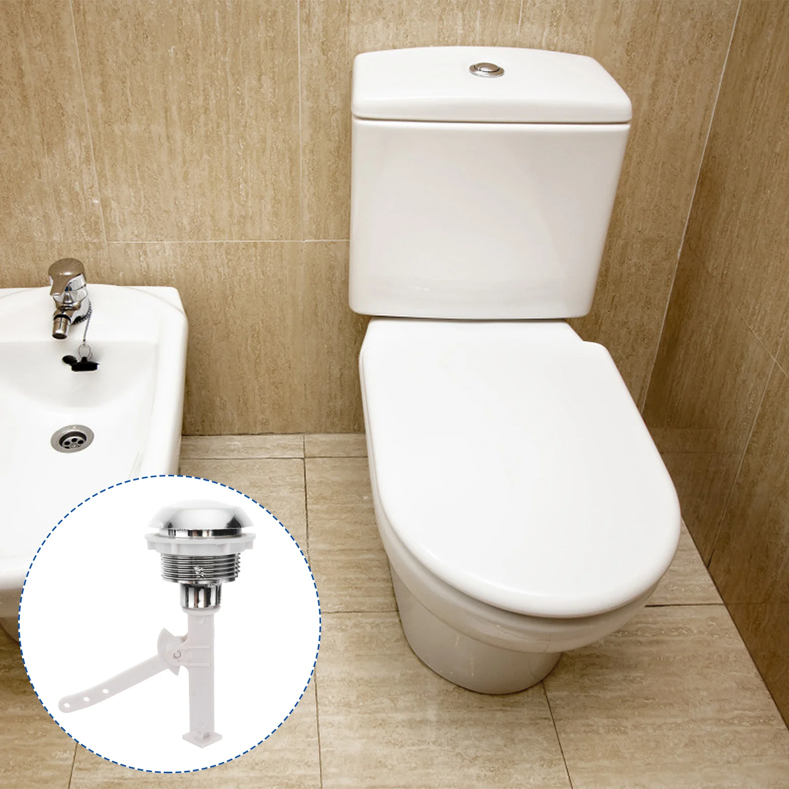 

Push Button Rod Separated Type Flush Toilet Water Tank Push Buttons Rods Home Hotel Single Button Toilet Drain Control