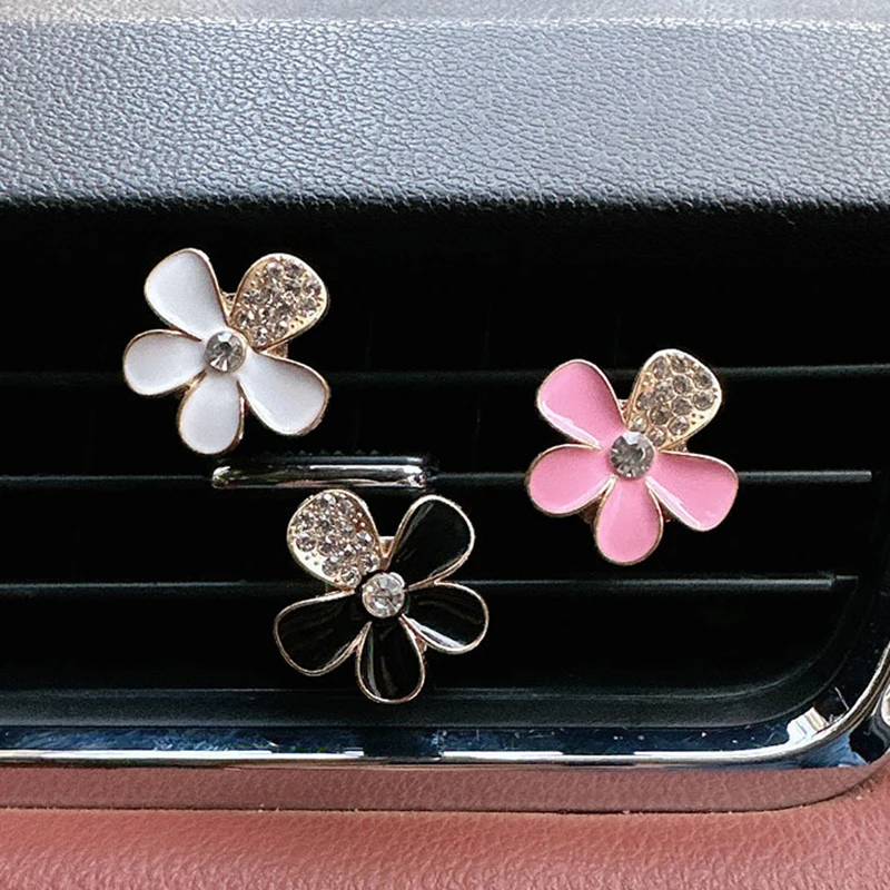 

Car Air Freshener Diffuser Car Interior Decor Rhinestone Five-petal Flower Car Air Outlet Perfume Clip Auto Interior Accessories