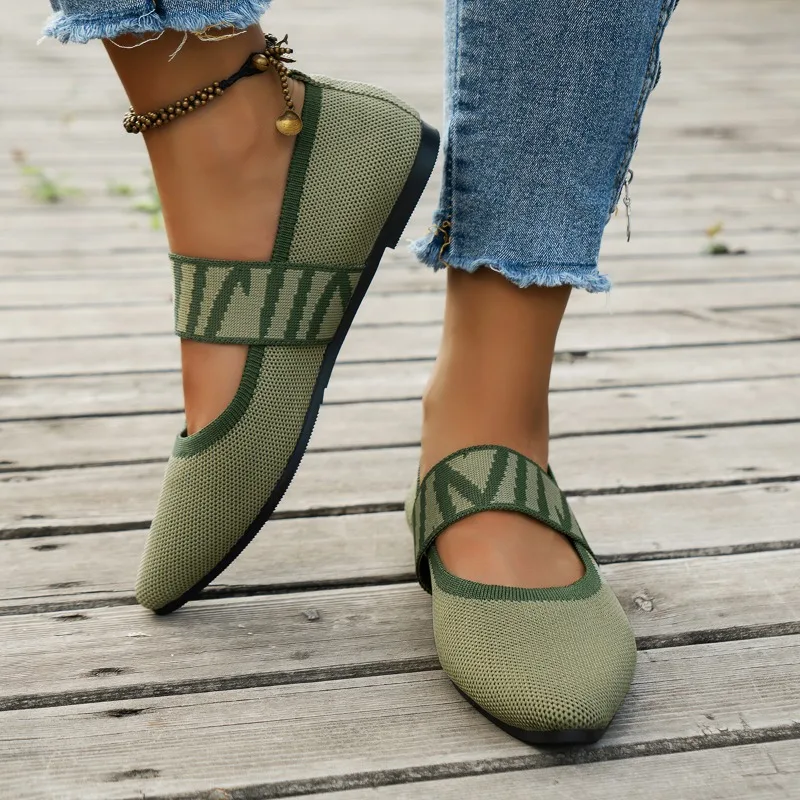 2024 Women's Summer New Fashion Elastic Strap Designer Comfortable Non-Slip Flat Shoes for Daily Outing Casual Low-top Shoes 6
