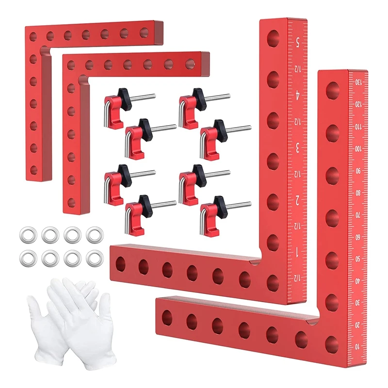

90 Degree Clamp Right Angle For Woodworking 4Pc 5.5X5.5 Inch Woodworking Corner Clamp For Picture Frame Cabinet,Drawers