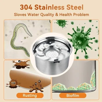 Stainless Steel Dog Floating Bowl No Spill Anti-Splash Non-Slip Pet water dispenser for dogs Big Capacity Dog Feeder Bowl 6