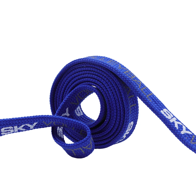 Weiou Canvas Sneakers Women Shoelaces 1 Cm Flat Printed SKY All- Matched Polyester Shoe Laces Blue-white-grey Color 60-200cm