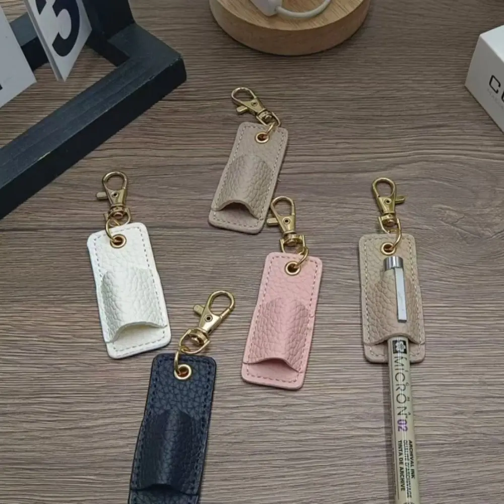휴대용 PU 가죽 끈 펜 홀더 스타일 키체인 펜 케이스 펜 파우치 내마모성 내구성 키체인 펜던트