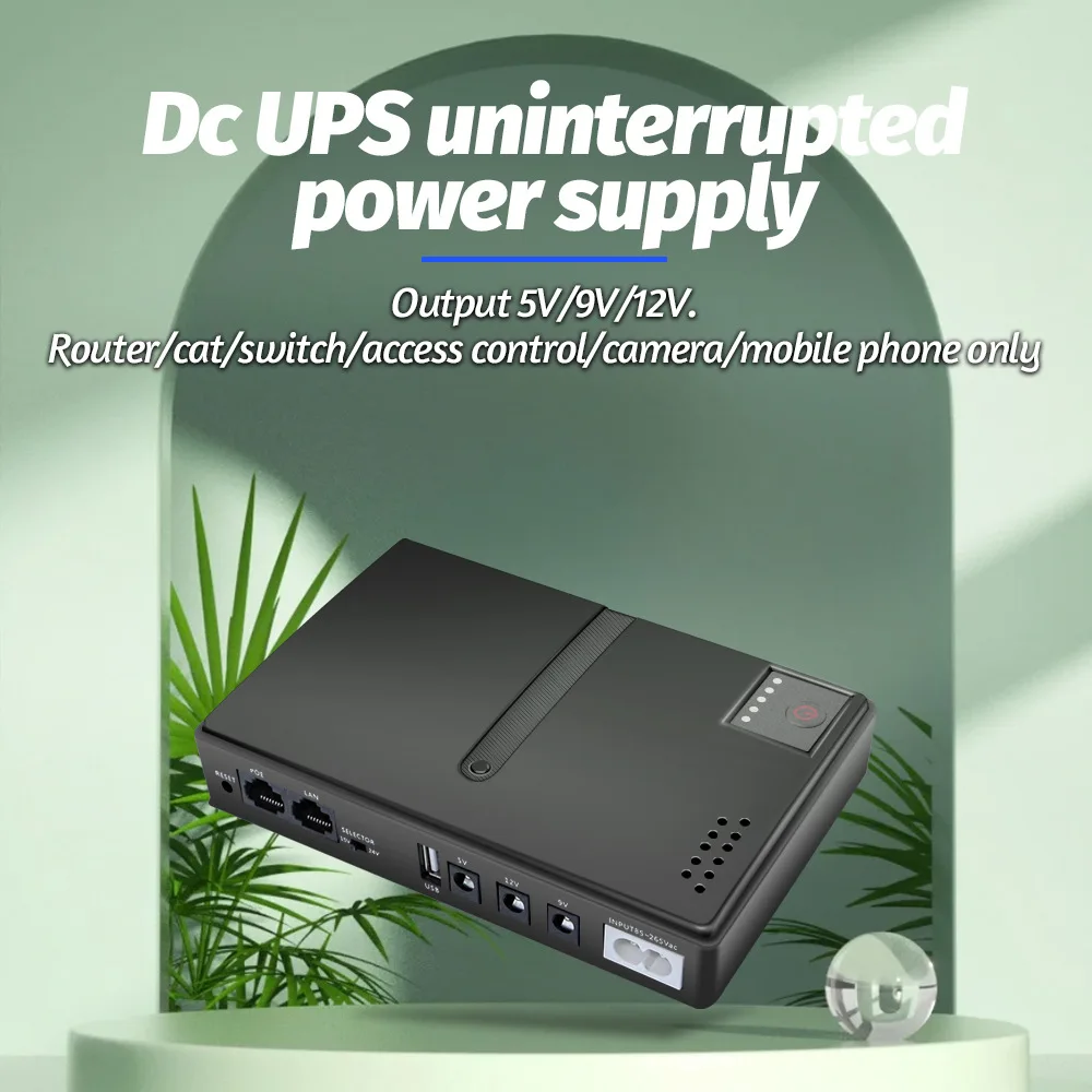 Portable UPS 5V-24V Adjustable DC Output 2A Charger 10400mAh Backup Battery for Router CCTV EU Plug