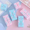 1pc Makaron Anti-stress Cube Sensory Fidget Toy Hand Held Blocks Fidgeting Game Gadget Gift for Adults Decompression Spinner 2
