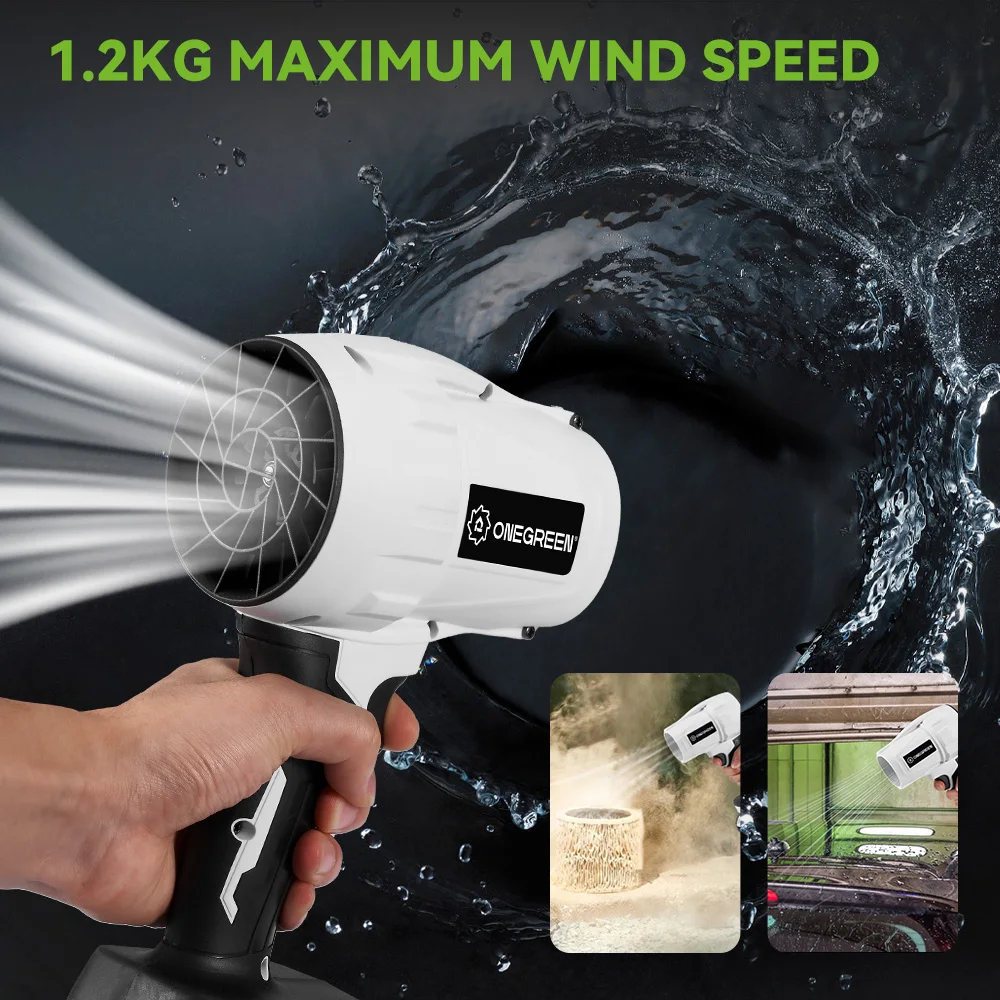 ONEGREEN 2000W Electric Brushless Turbo Fan Blowers Cordless 150000RPM Air Blower Violent Power Tools for Makita 18V Battery 3