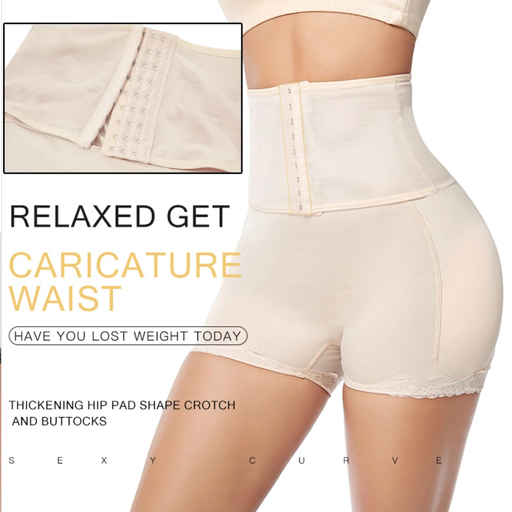 High Waist Hip Enhancer Body Shaper Butt Padded Underwear Women Removable Butt Lifter Shapewear Tummy Control Panties