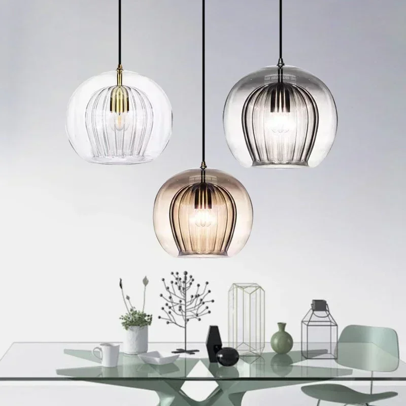 Nordic Glass Pendant Light LED Hanging Lamp for Dining Room Living Room Coffee Shope Home Indoor Decor Lighting Fixtures 2