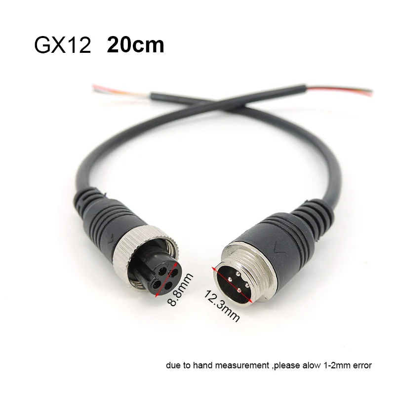 1/3/5/10/15/20M 4 Pin core male to female Aviation Extension Video connector power Cable for car Truck Bus Monitor Camera wire