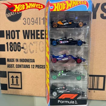 Original Hot Wheels X Formula 1 1/64 5 Packs Moneygram Haas F1 Team Kick Sauber F1 Team Collectible Car Toy Diecast Vehicle Gift