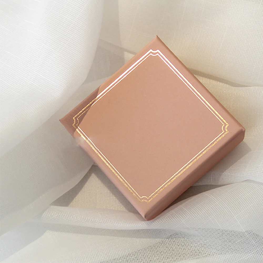 New Fashion Jewelry Packaging Gift Paper Box With Sponge Portable Rings Earrings Necklace Case for Travel Birthday Wedding Party