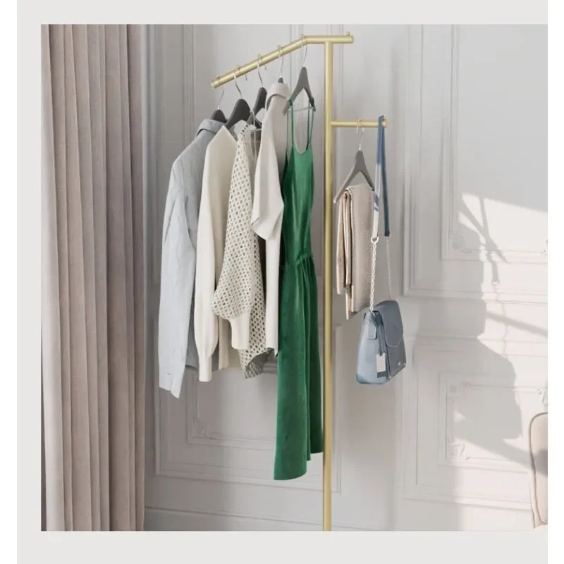 

Modern Vertical Storage Internet Celebrity Clothes Rack Light Luxury Floor-Standing Stone Plate Metal Mobile Coat Rack