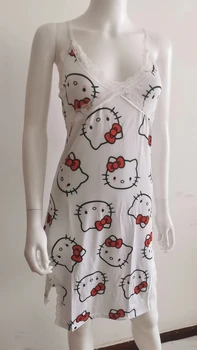 2024 New Hello Kitty Summer Ladies Nightdress Slip Dress Anime Sanrio My Melody Cartoon Cute Sweet Cotton Pajamas Homewear Cloth 2024 New Hello Kitty Summer Ladies Nightdress Slip Dress Anime Sanrio My Melody Cartoon Cute Sweet.jpg