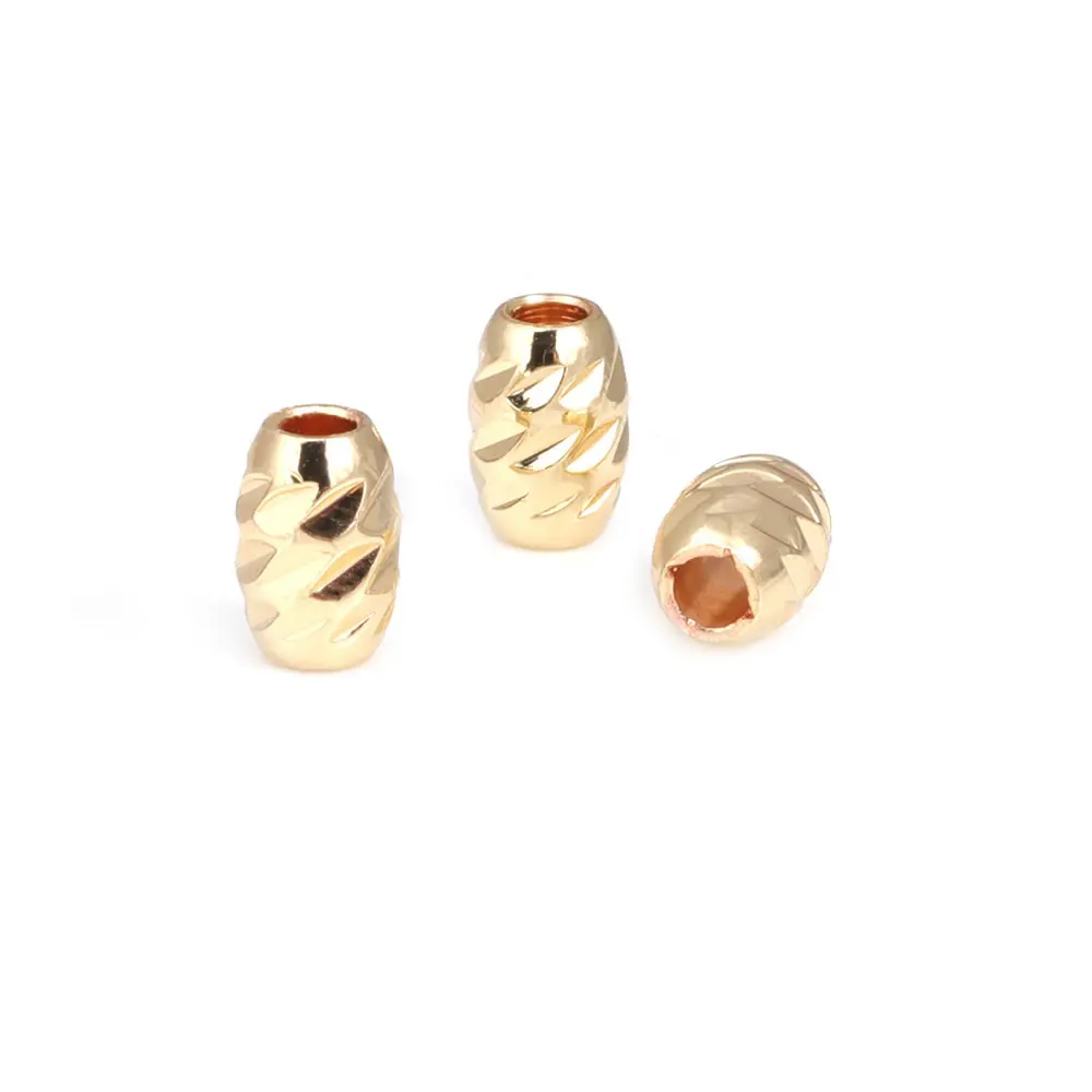 Cuentas de Brass Doradas de 18K Diseño Ovalado Cilíndrico Suministros para Hacer Joyería DIY - details 12