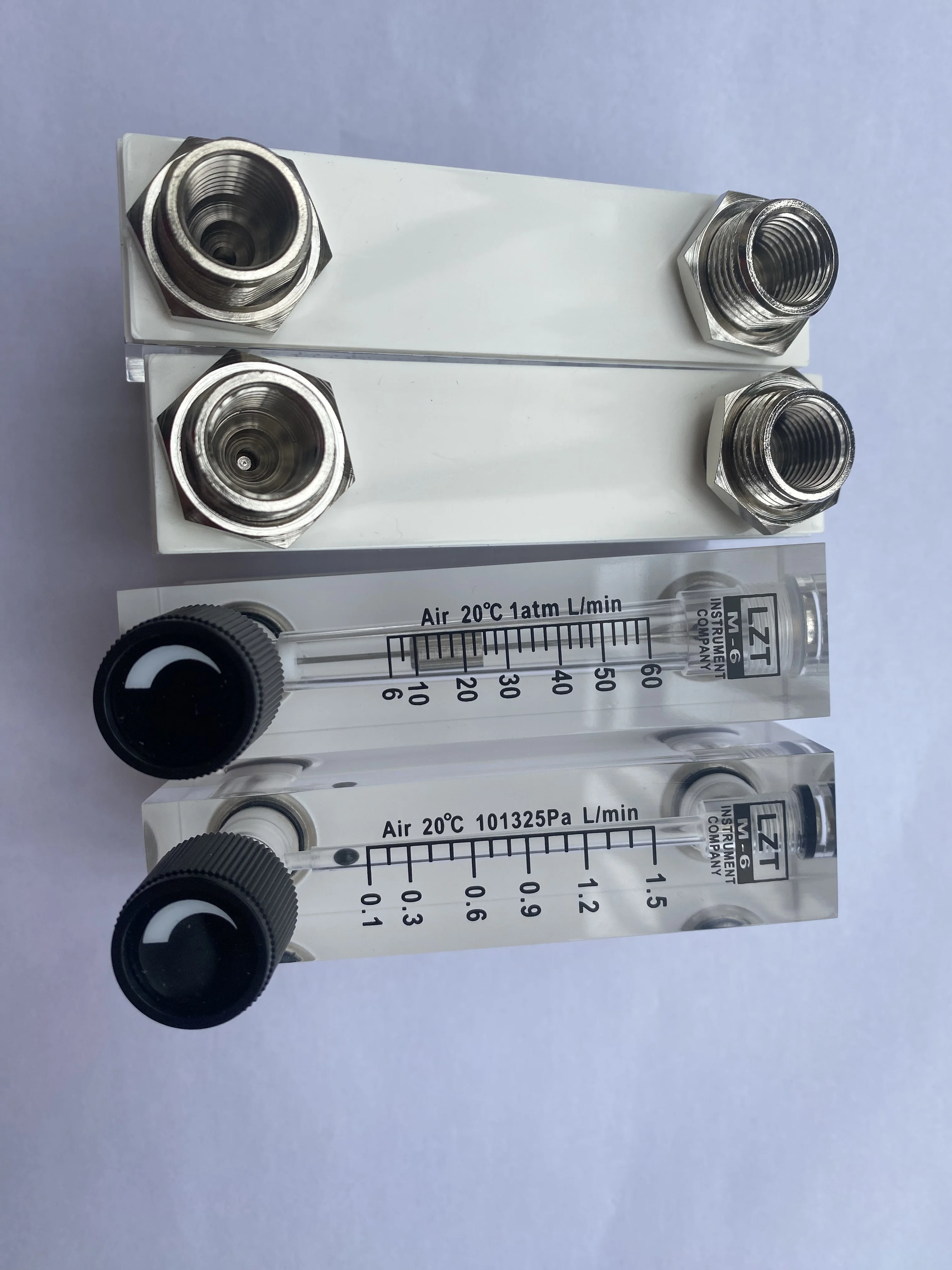 Flow Meter LZT-6T PMMA Gas Air Flowmeter 1/4" ZG Female Square Panel Type Rotameter