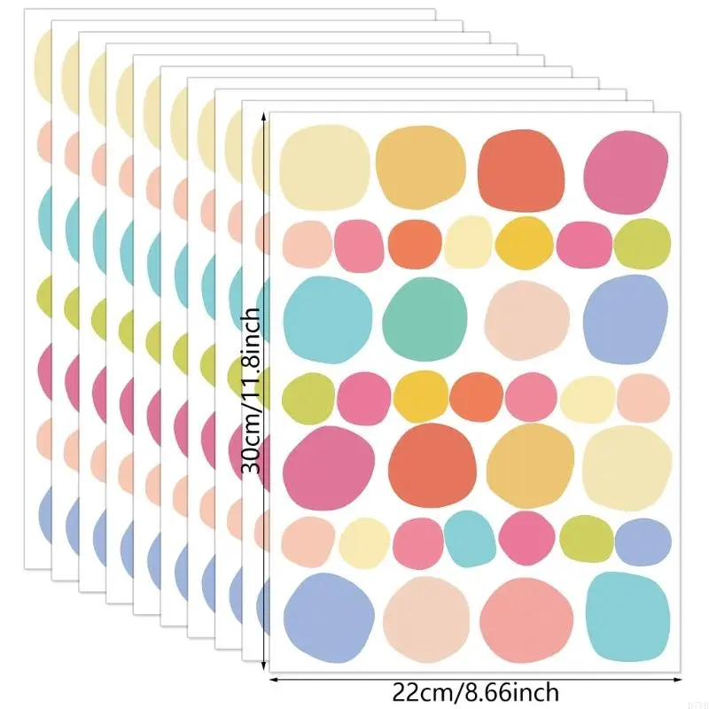 D7YB 10 Sheets Irregular Colorful Dots Wall Decal Removable Playroom Wall Sticker Kids Room Wallpaper Nursery Decors