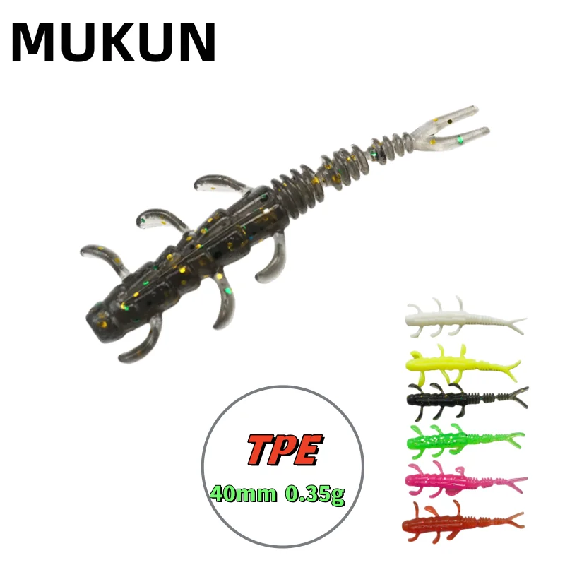 MUKUN 20PCS TPE Mini Wurm Weiche Angeln Lockt Jig Wobbler 0,35g/40mm Silikon Künstliche Köder Bass karpfen Pesca Angelgerät