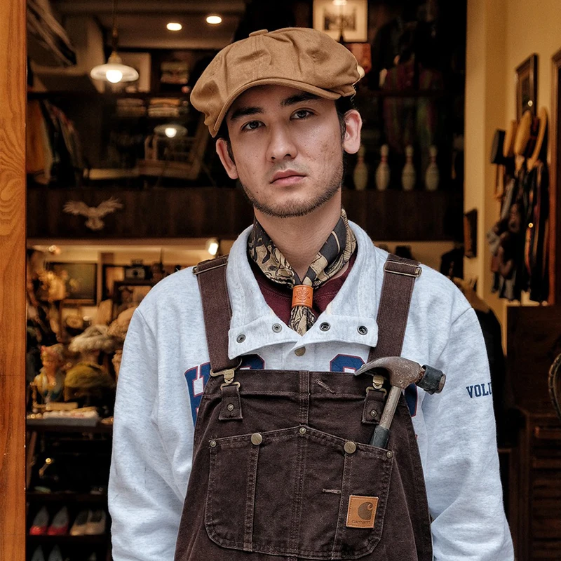 Cappello Uomo Vintage Da Pittore - Berretto Estivo In Cotone Lino, Stile Newsboy - Foto 5