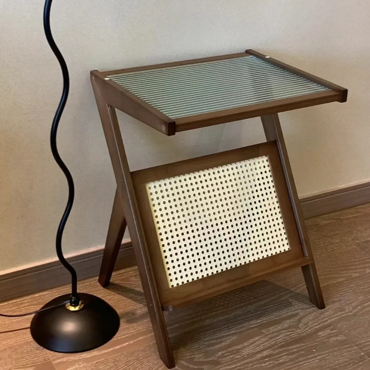 For Sofa Edge Simple Household Black Tea Table Small Bedside Table Modern and Minimalist Balcony Storage Rack Room Furniture